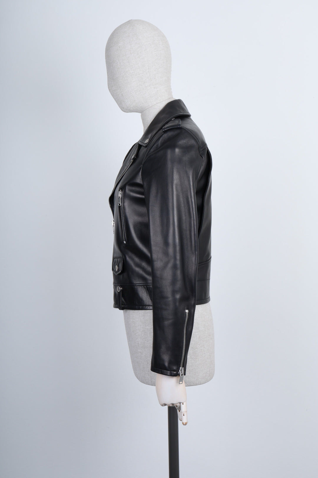 SAINT LAURENT Biker Leather Jacket Black