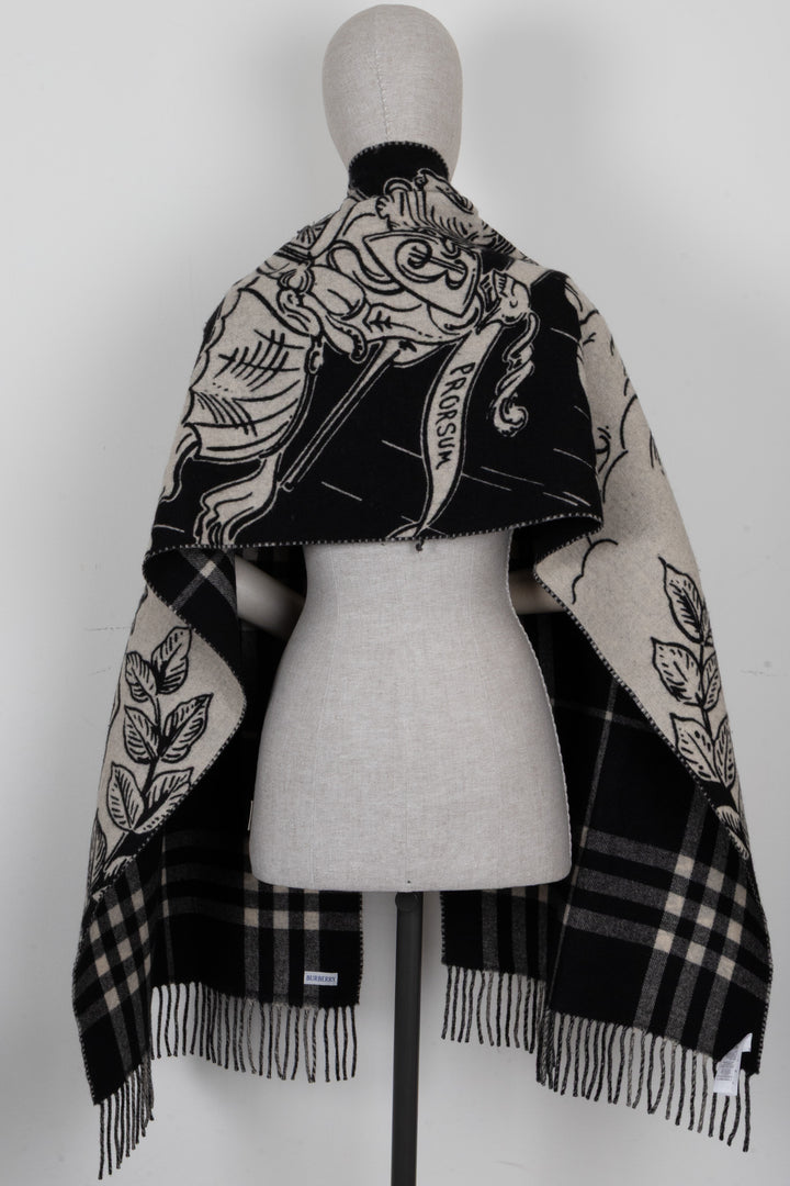 BURBERRY Prorsum Reversible Stormy Knight Scarf Cashmere Black