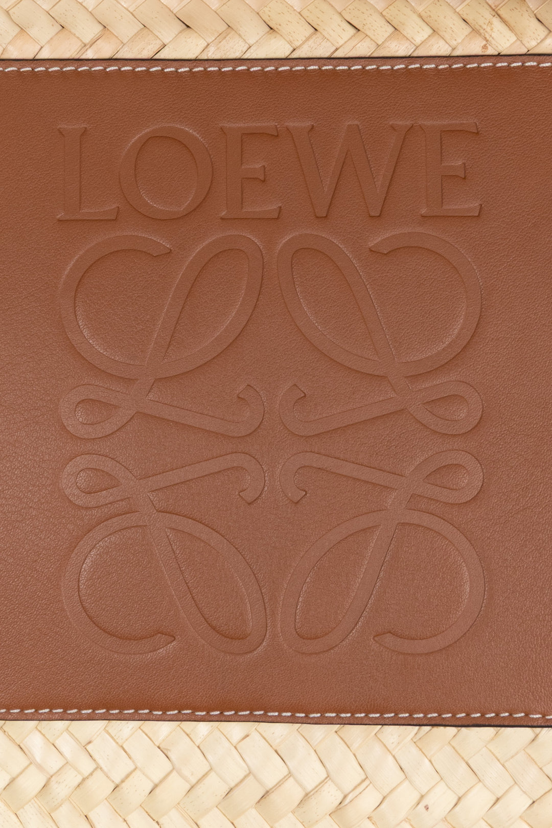 LOEWE Tote Bag Anagram Raffia Large Tan