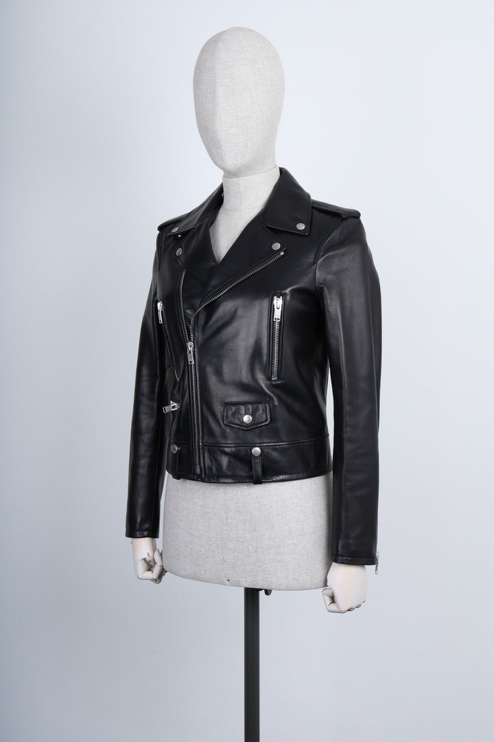 SAINT LAURENT Biker Leather Jacket Black