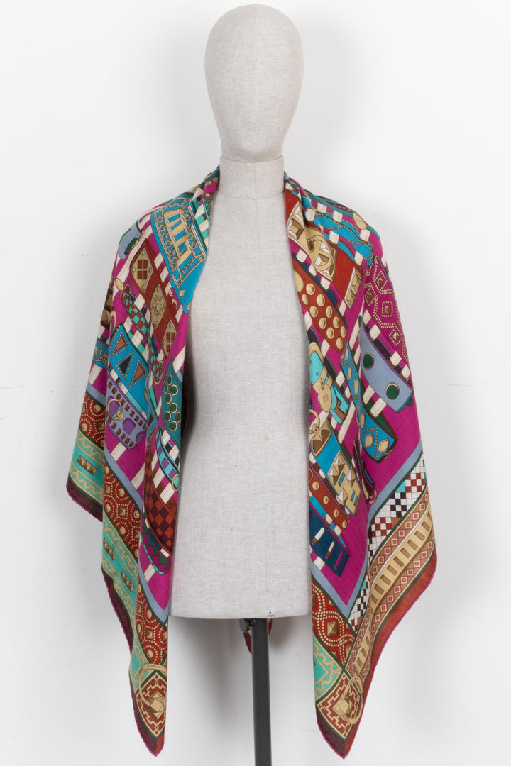 HERMÈS Colliers De Chien Scarf 140 Cashmere Silk