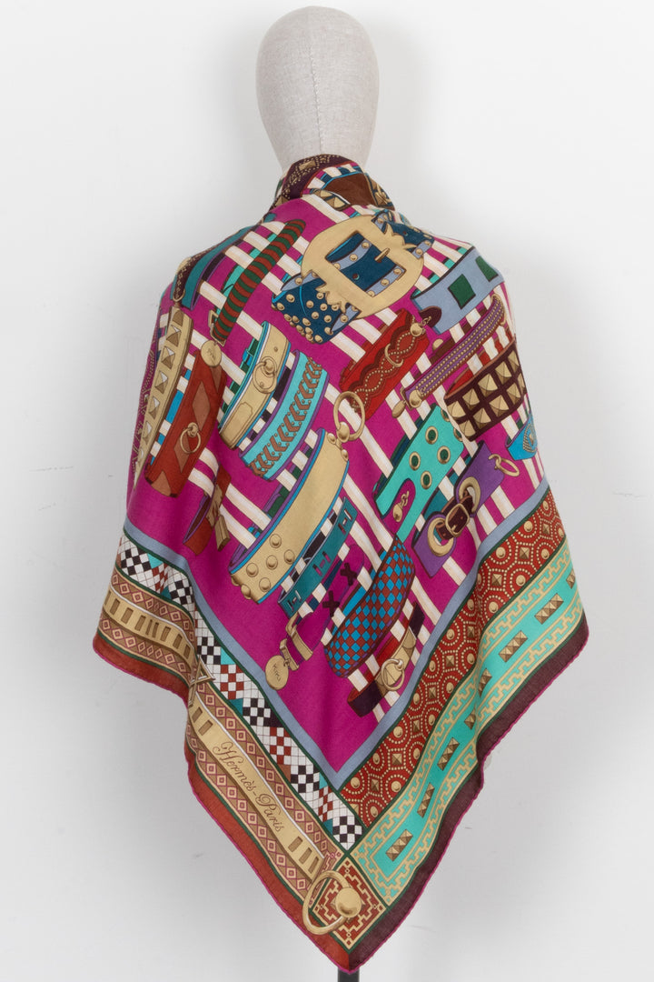 HERMÈS Colliers De Chien Scarf 140 Cashmere Silk