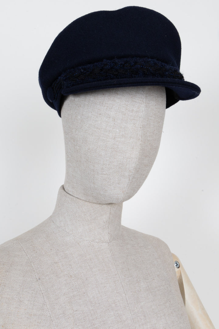 Casquette gavroche CHANEL Paris-Hamburg Laine marine