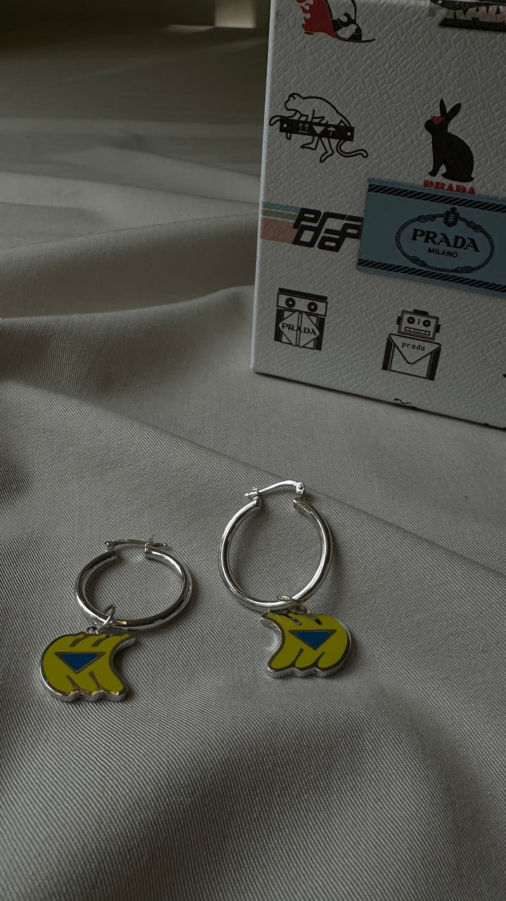 PRADA Banana Earrings Sterling Silver