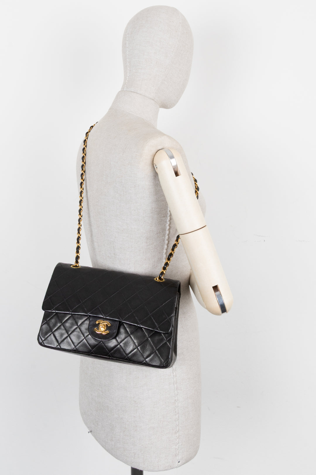 CHANEL Vintage Medium Double Flap Bag Black