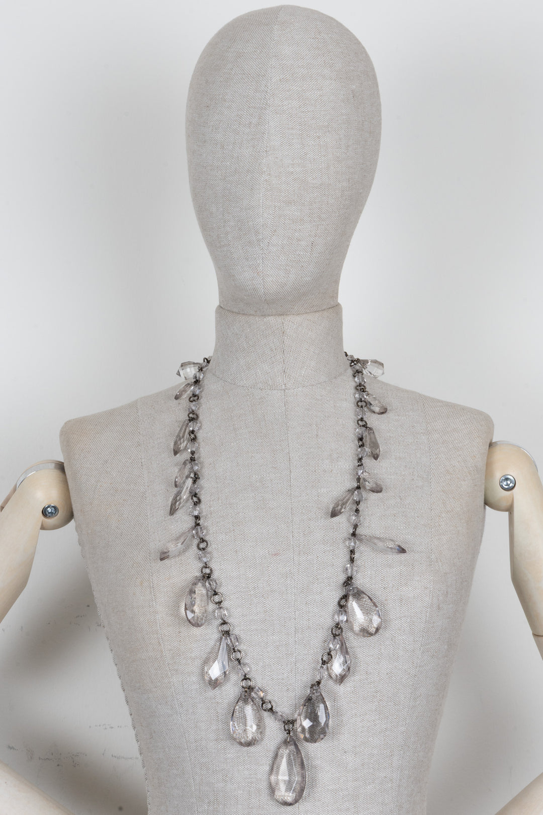 PRADA Crystal Necklace Crystals Silver