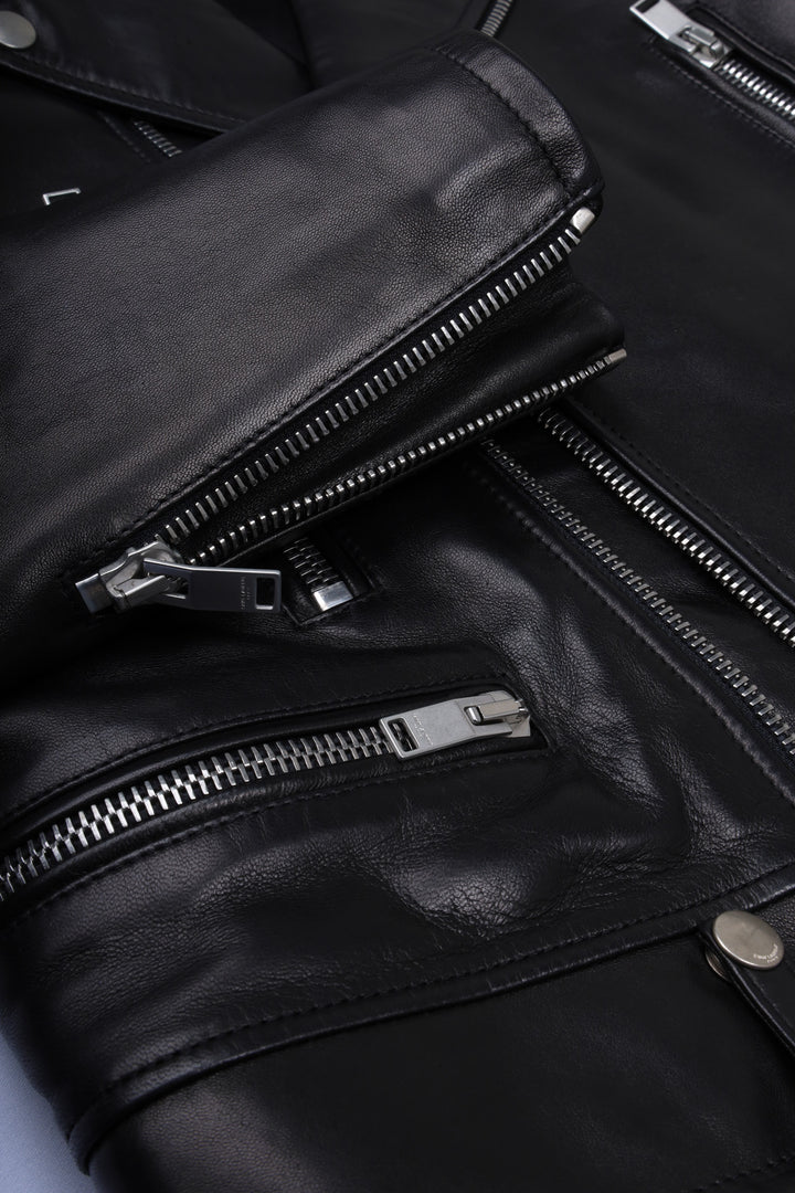 SAINT LAURENT Biker Leather Jacket Black