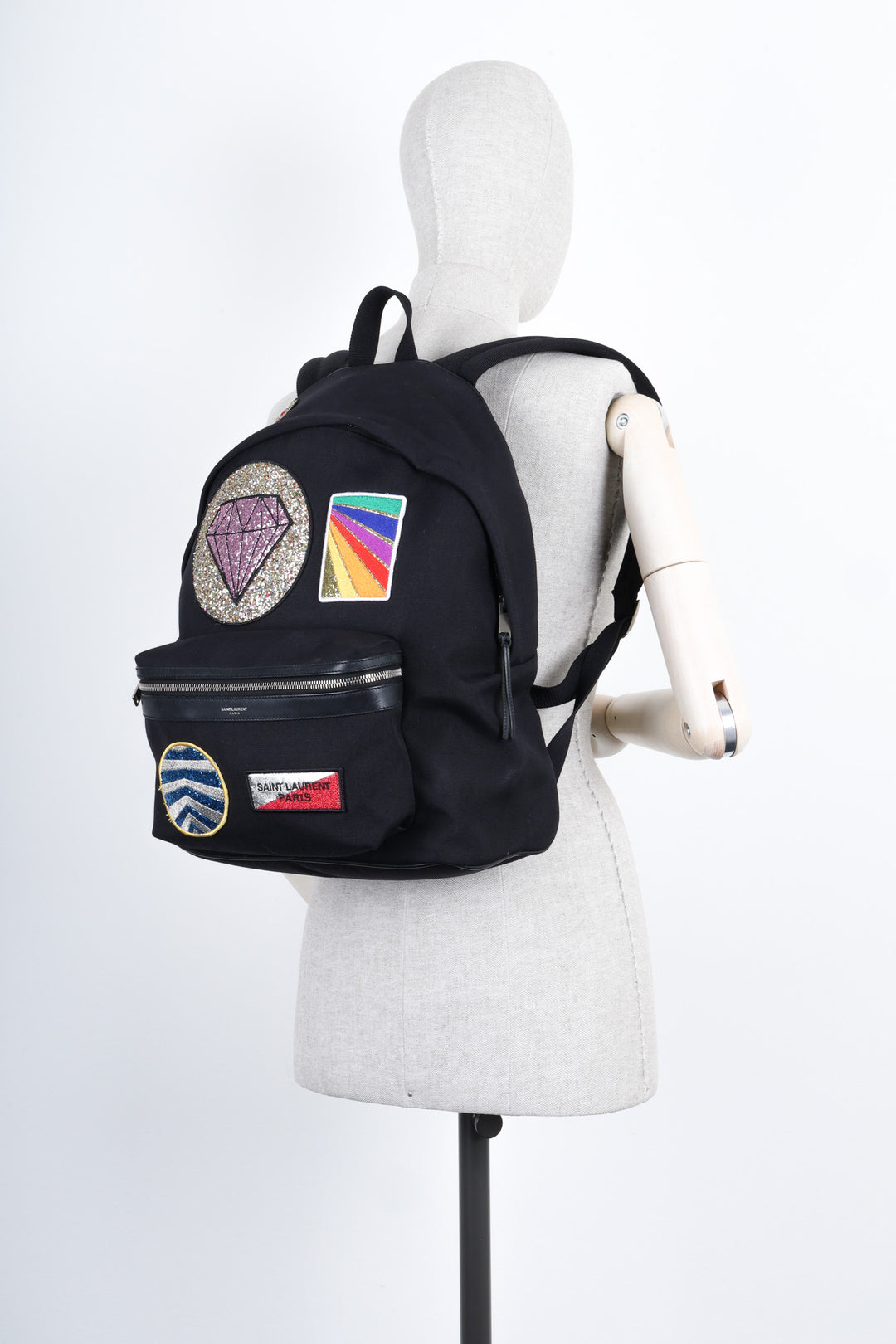 SAINT LAURENT City Backpack with Patches