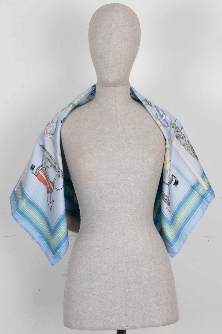 HERMÈS Couvertures et Tenues de Jour Silk Blue