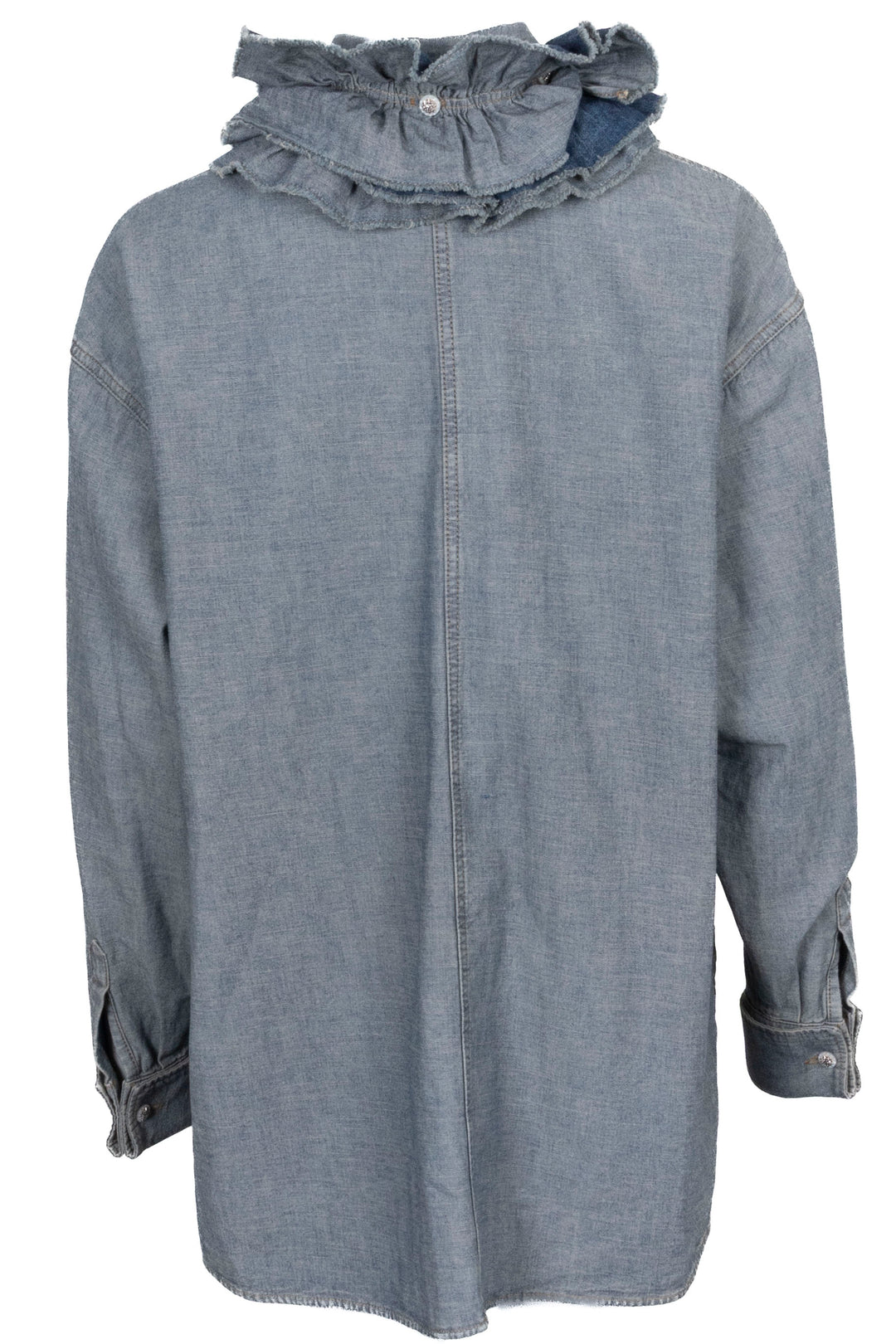 CHRISTIAN DIOR Ruffled Blouse Denim Blue