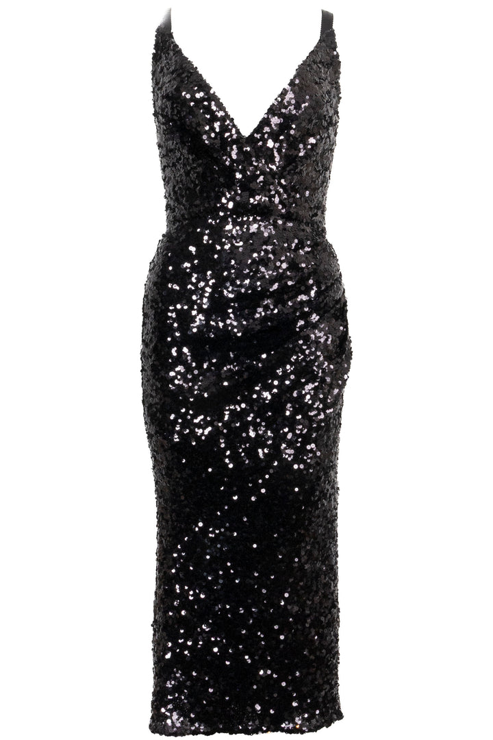 DOLCE&GABBANA Maxi Dress Sequins Black