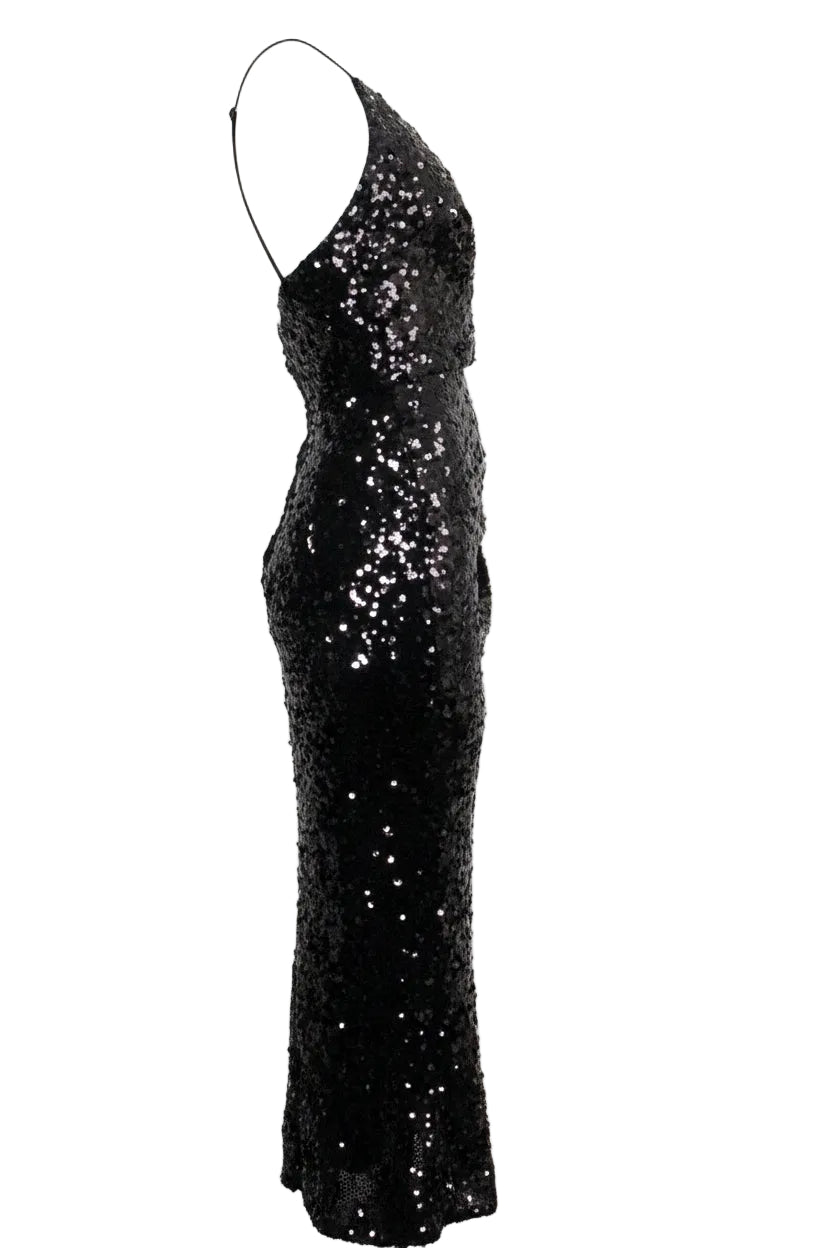 DOLCE&GABBANA Maxi Dress Sequins Black