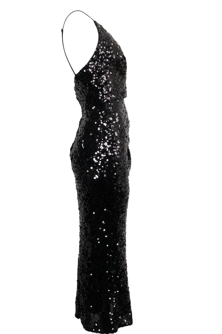 DOLCE&GABBANA Maxi Dress Sequins Black