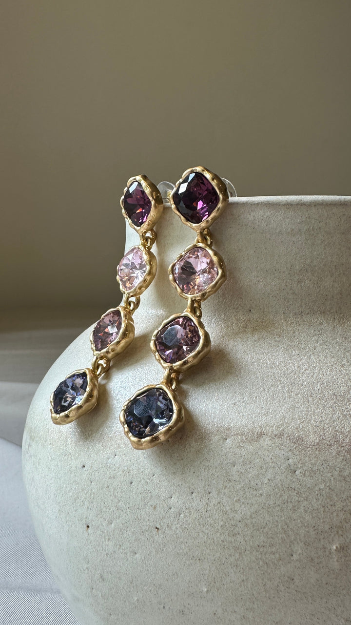 OSCAR DE LA RENTA Earrings Gold Purple