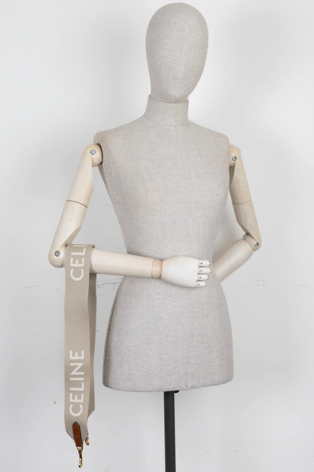 CELINE Bag Strap Canvas Beige