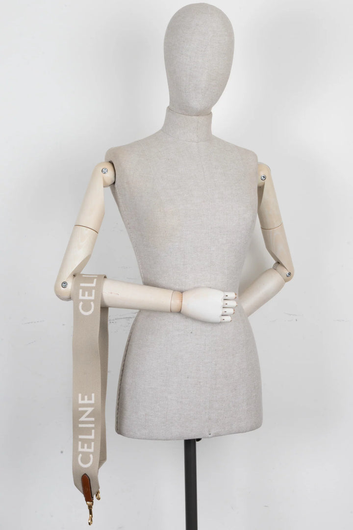 CELINE Bag Strap Canvas Beige