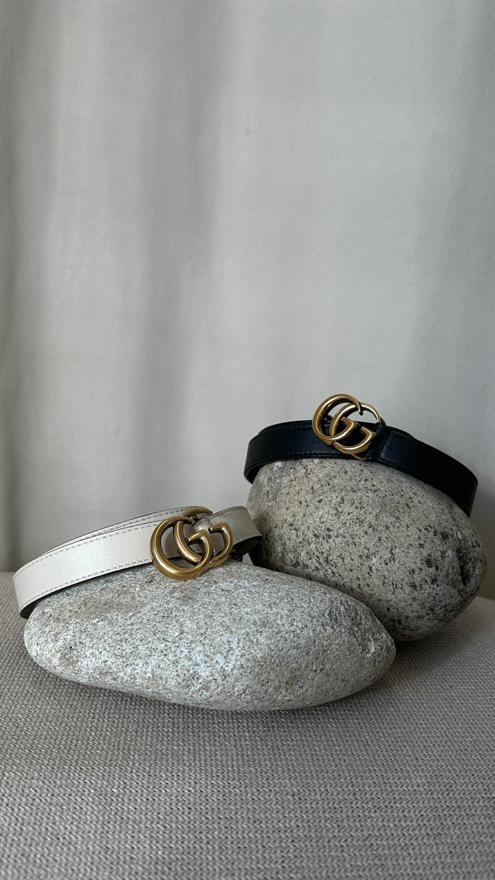Ceinture GUCCI Marmont fine ivoire