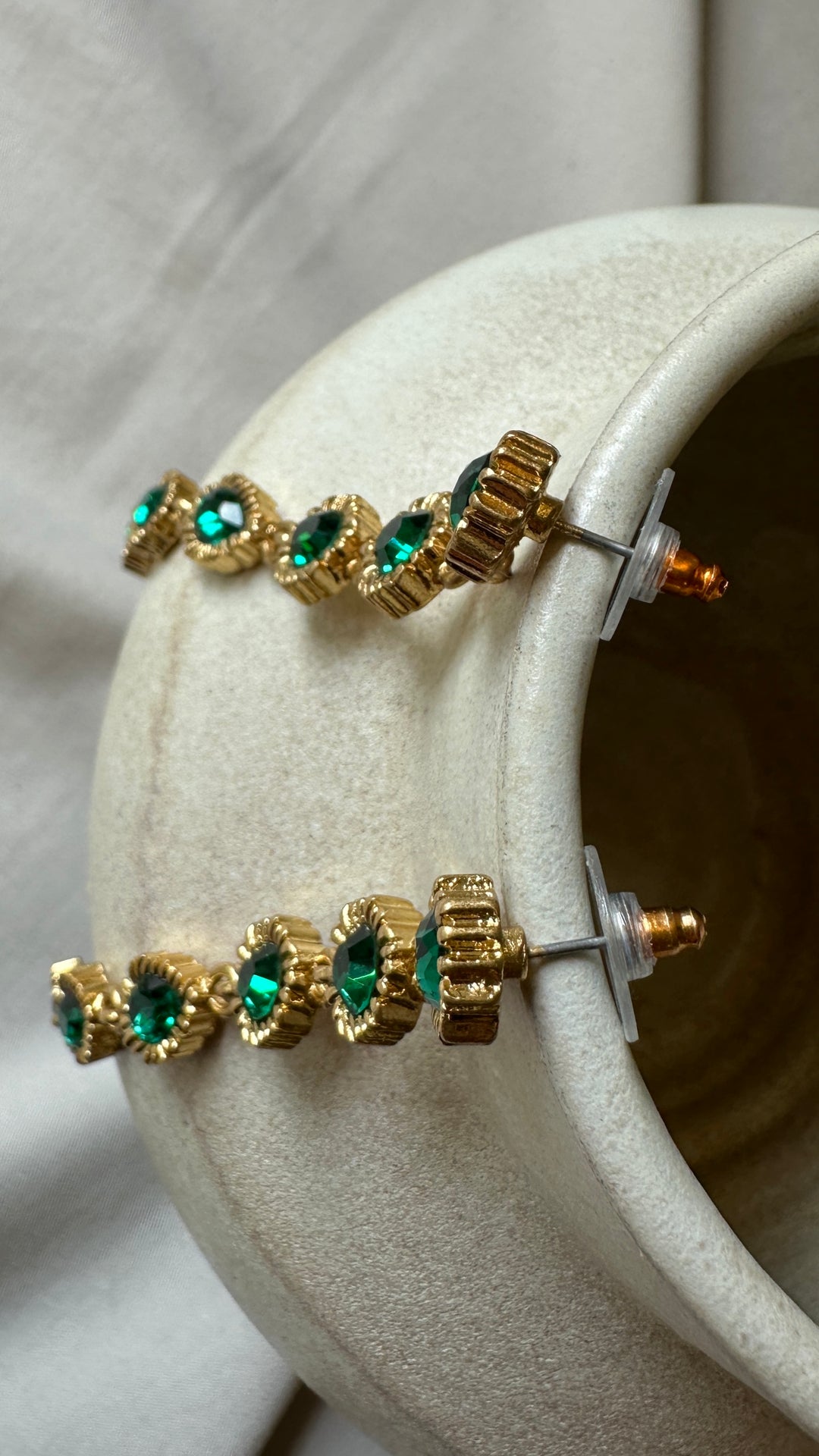 OSCAR DE LA RENTA Earrings Gold Green