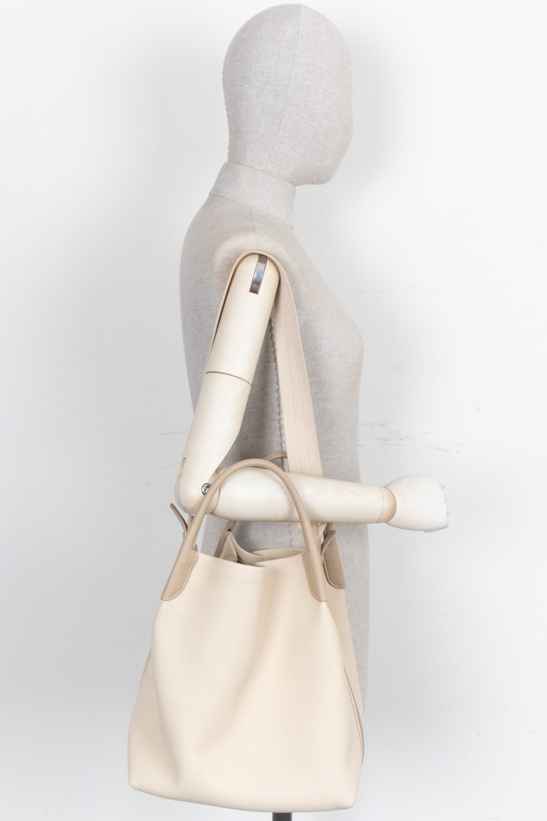 LORO PIANA Bale Bag Large Leather Ivory