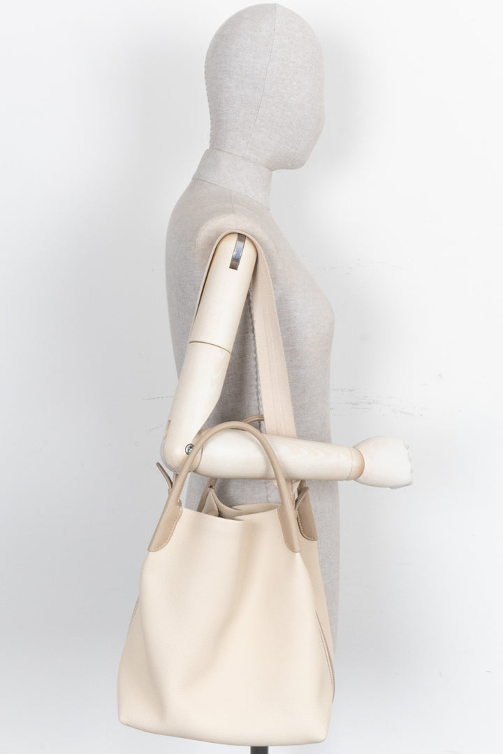LORO PIANA Bale Bag Large Leather Ivory