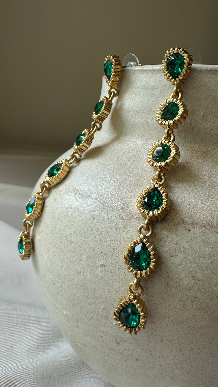 OSCAR DE LA RENTA Earrings Gold Green