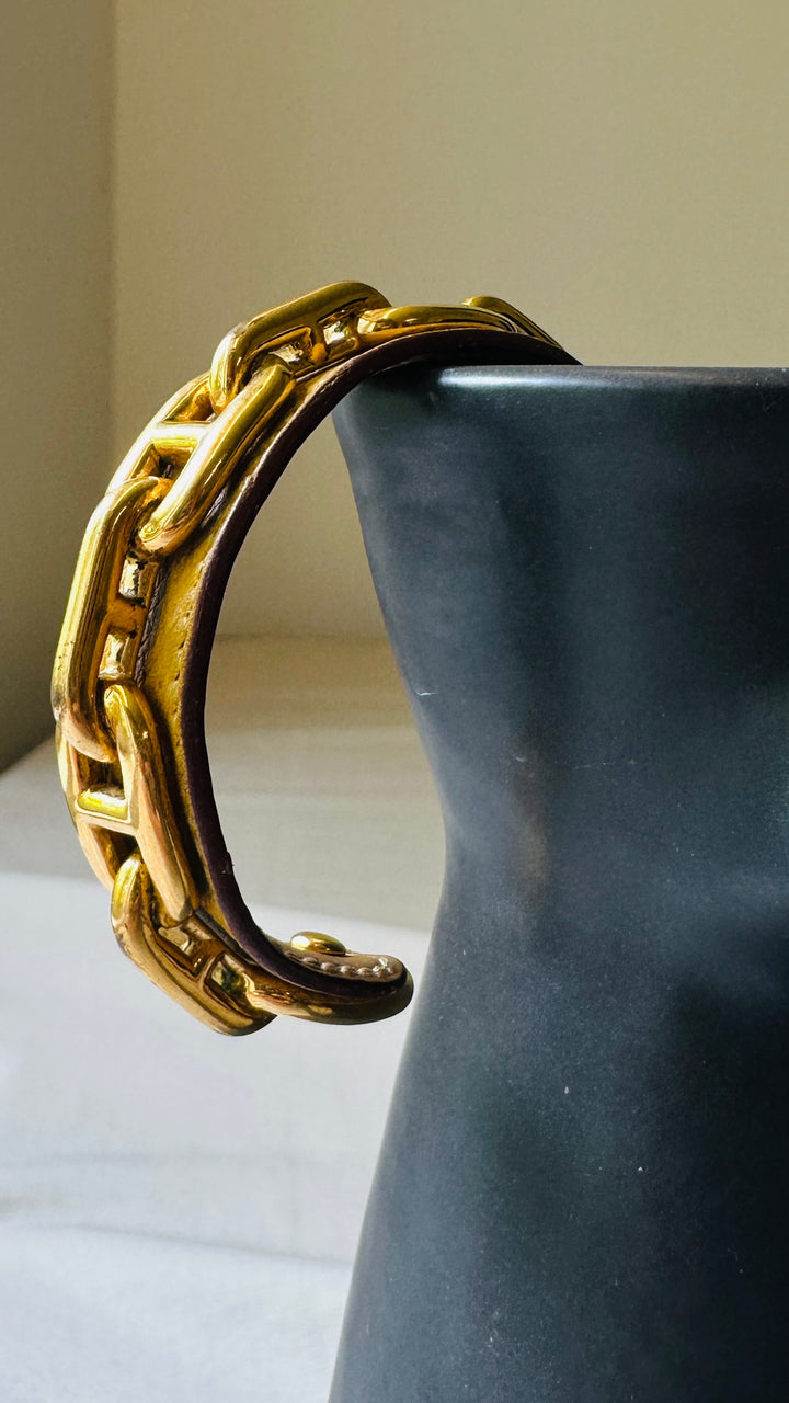 HERMÈS Chain d`Ancre Cuff Gold Yellow