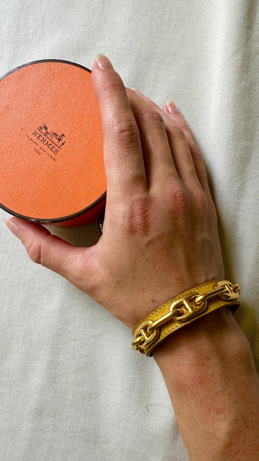 HERMÈS Chain d`Ancre Cuff Gold Yellow