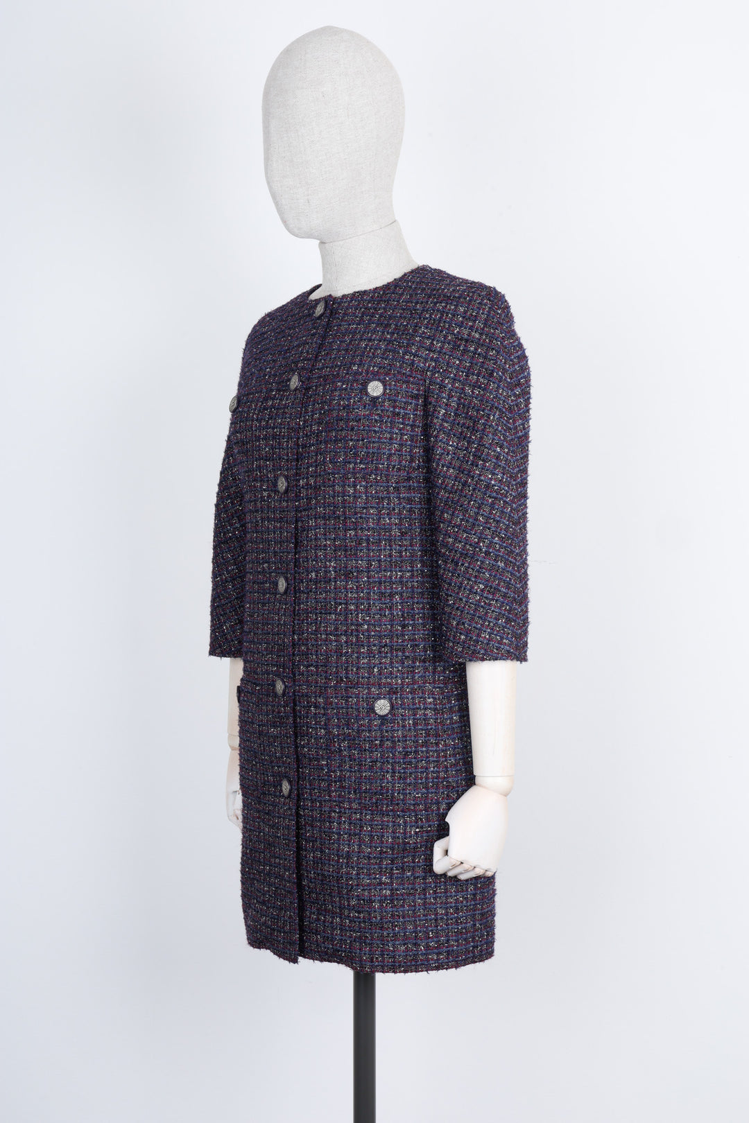 CHANEL 2014 Tweed Coat Purple