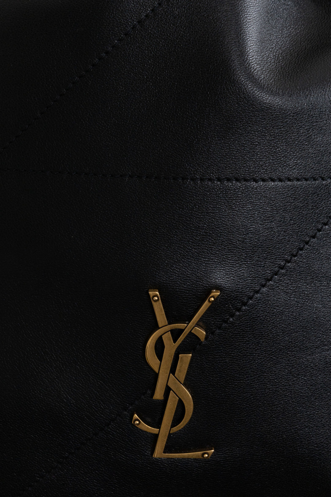 SAINT LAURENT Jamie Quilted Shoulder Tote Bag Leather Black