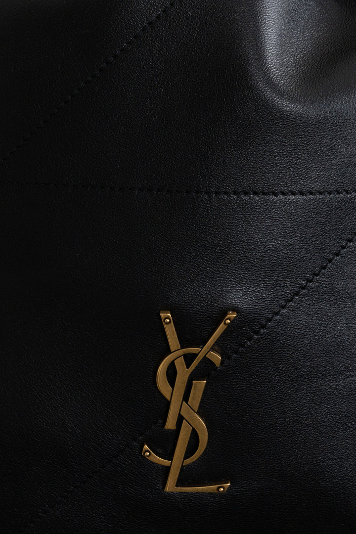 SAINT LAURENT Jamie Quilted Shoulder Tote Bag Leather Black