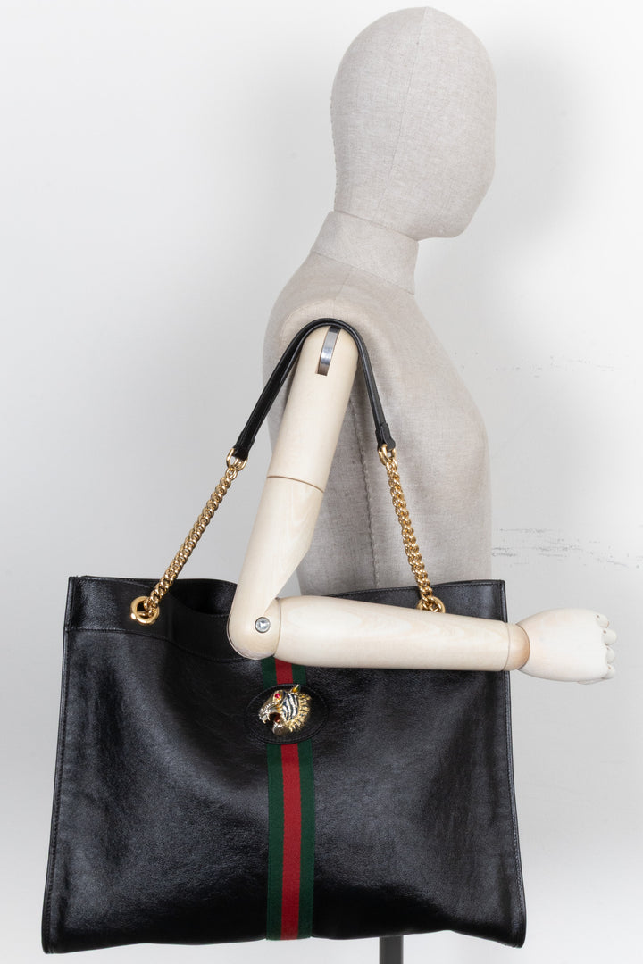 GUCCI Cabas Rajah Cuir Noir
