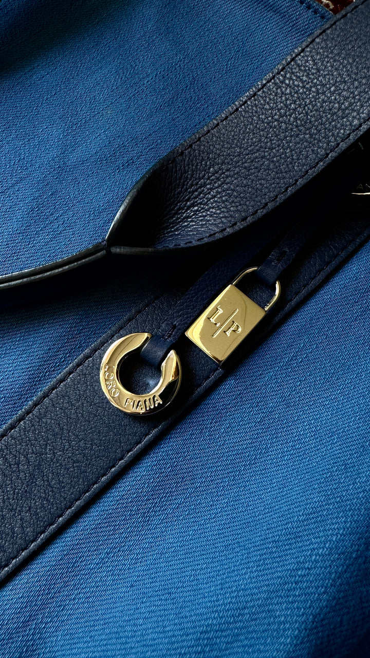 LORO PIANA Tote Bag Canvas Blue