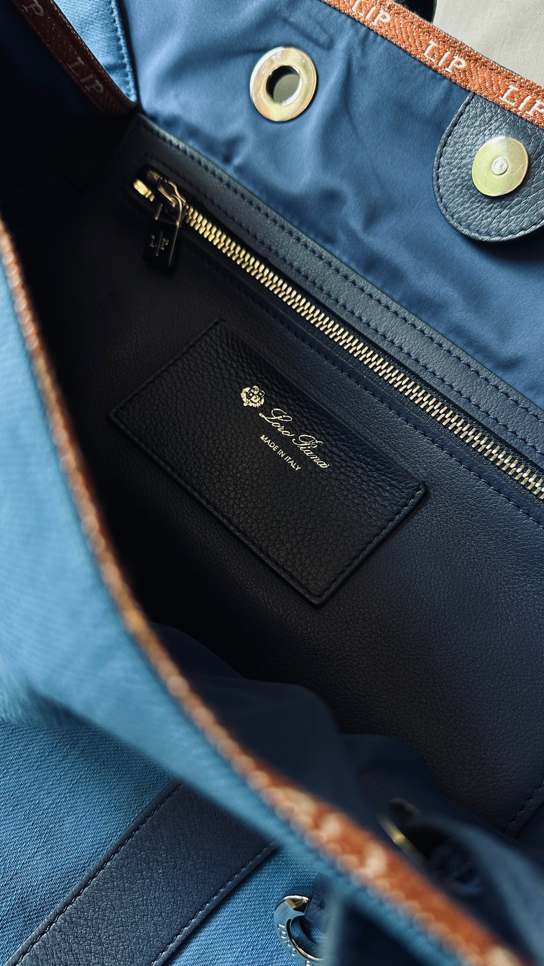 LORO PIANA Tote Bag Canvas Blue