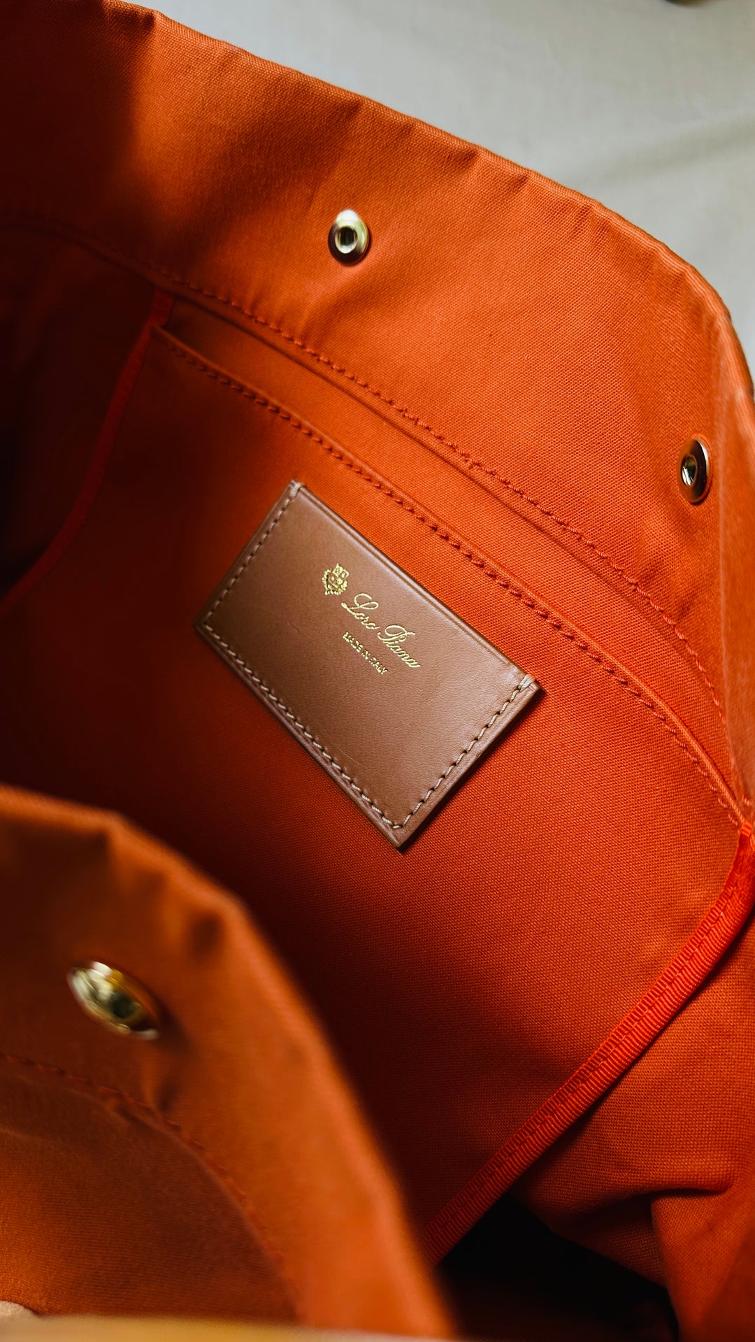 LORO PIANA Bucket Bag Orange