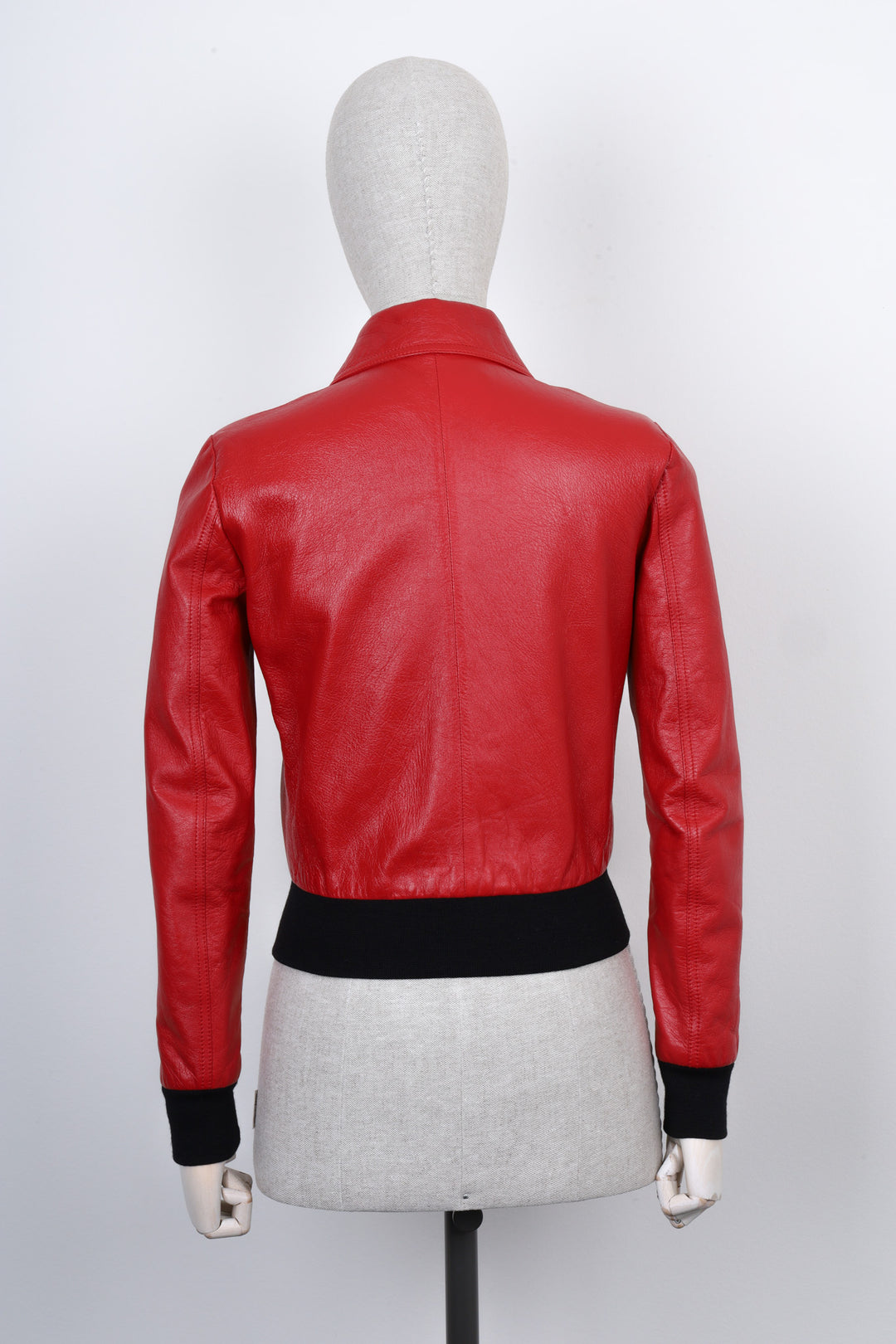 CELINE Bomber Leather Jacket Red