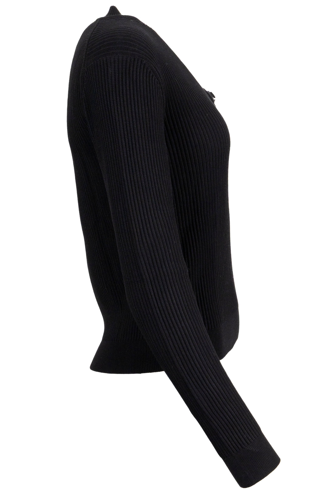 HERMÈS Chain Embellished Rib Knit Black