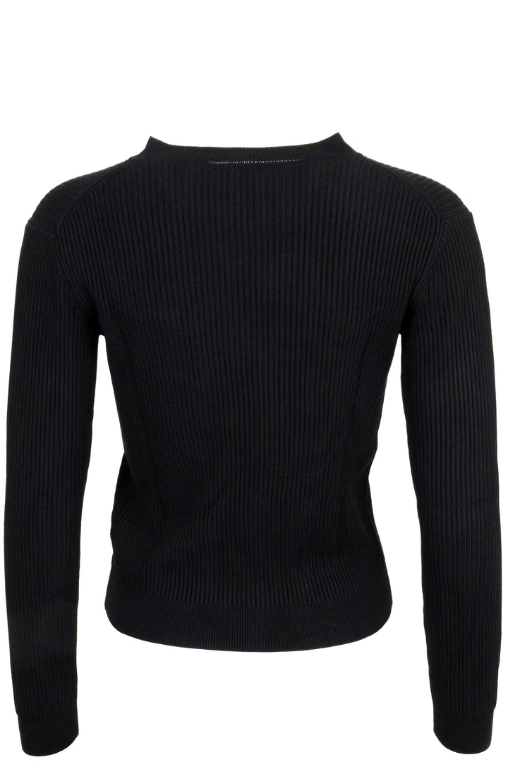 HERMÈS Chain Embellished Rib Knit Black
