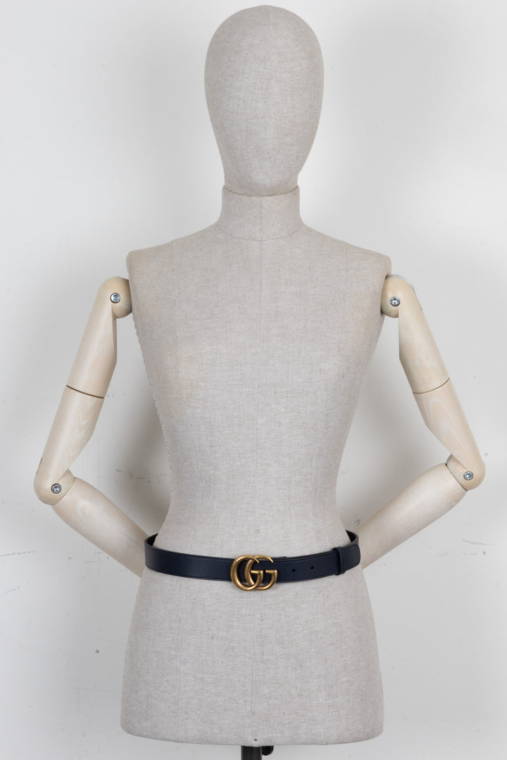 GUCCI Marmont Belt Leather Navy