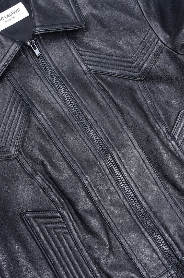 SAINT LAURENT Leather Jacket Black