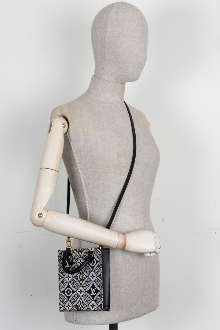 LOUIS VUITTON Since 1854 Petit Sac Plat Crossbody Bag Canvas Black