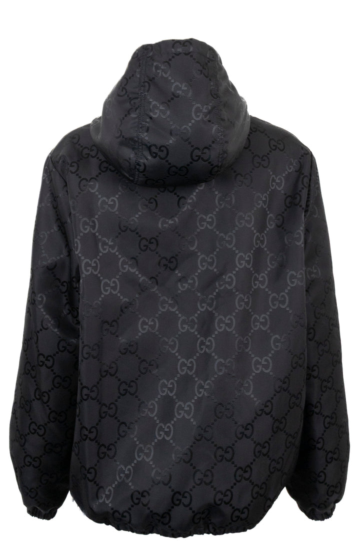 GUCCI Supreme Print Zip Jacket, Black