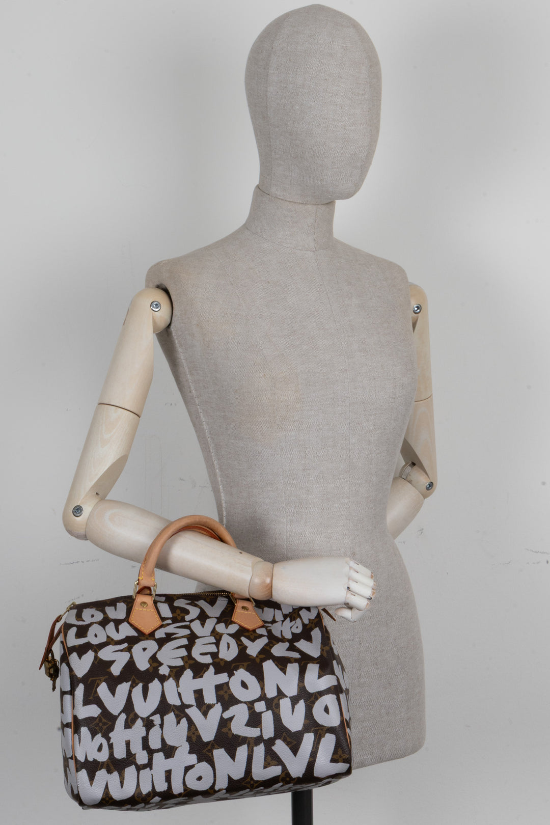 LOUIS VUITTON Stephen Sprouse Graffiti Speedy 30 Toile MNG Blanche