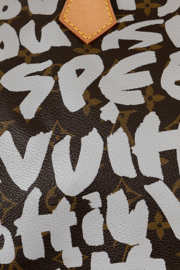 LOUIS VUITTON Stephen Sprouse Graffiti Speedy 30 Toile MNG Blanche