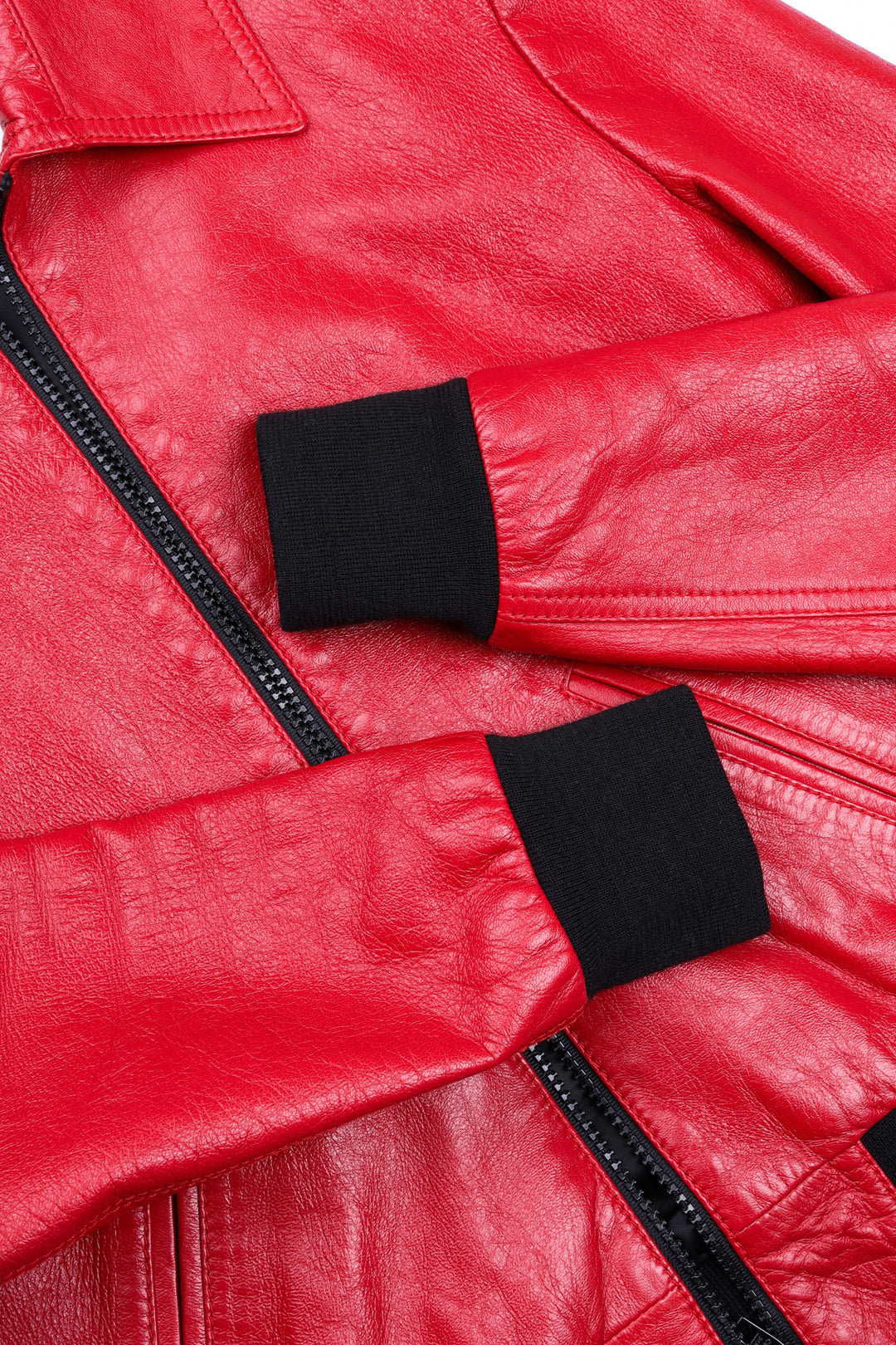 CELINE Bomber Leather Jacket Red