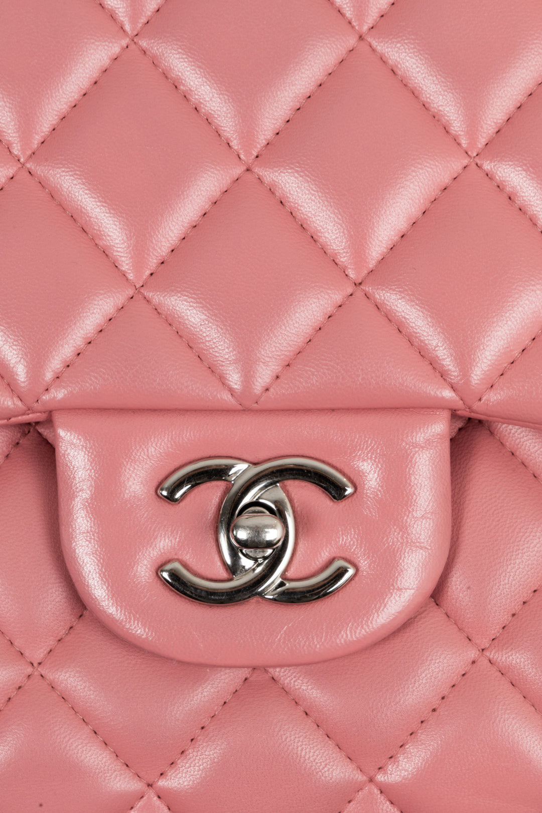 CHANEL Double Flap Large Leather Pink