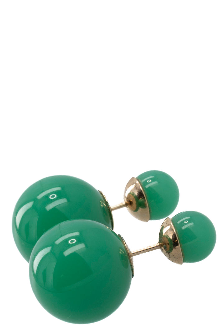 CHRISTIAN DIOR Jade Tribale Earrings Resin Green