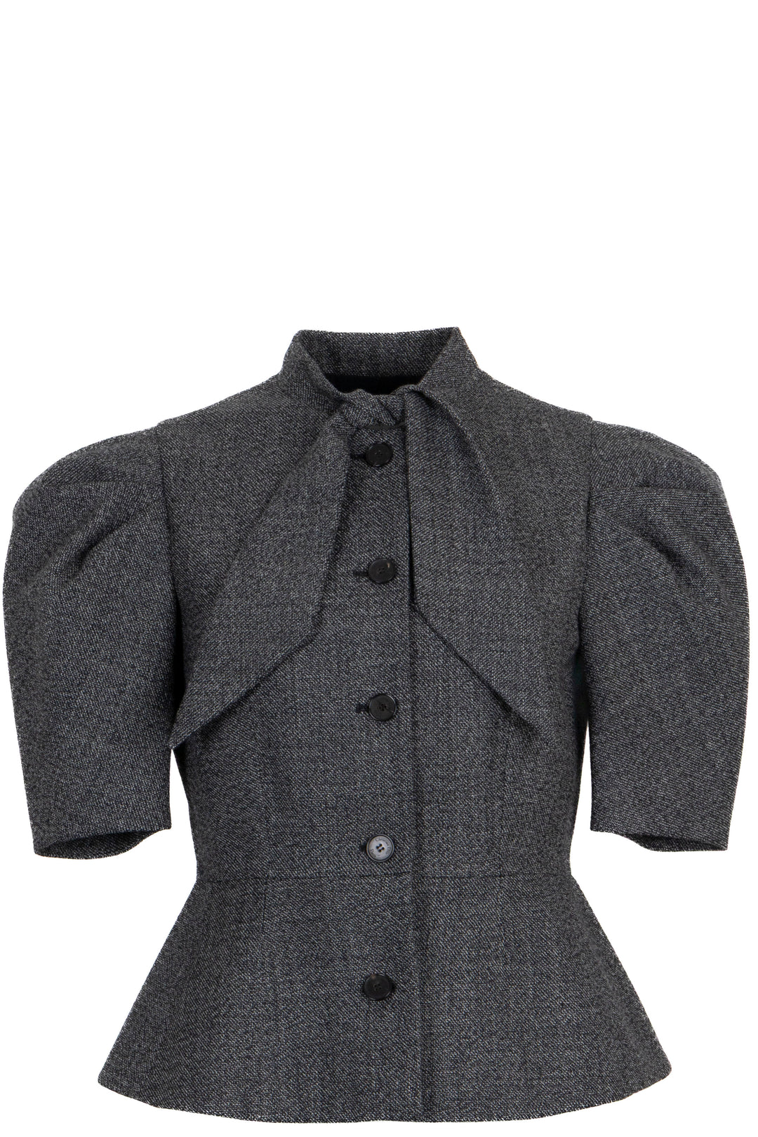 CHRISTIAN DIOR 2024 Short Sleeve Bow Jacket Wool Grey