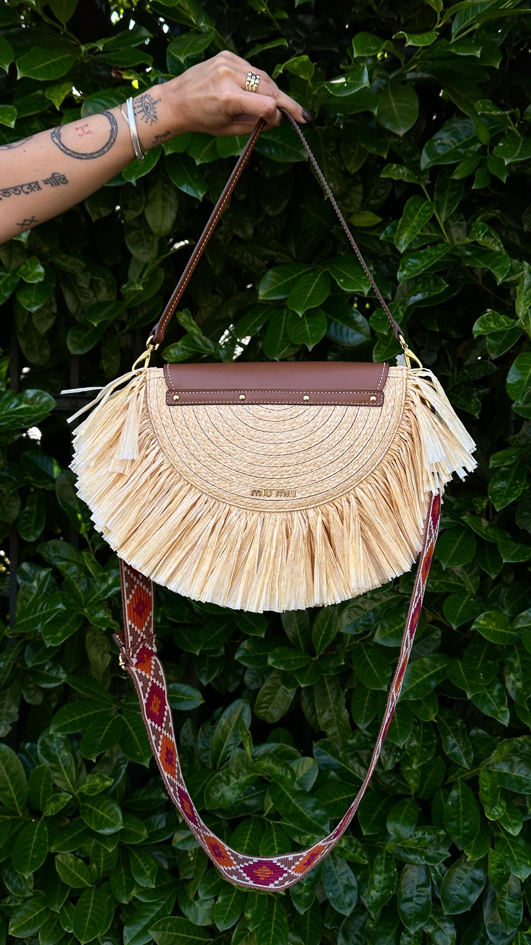 MIUMIU On The Coast Raffia Fringe Bag