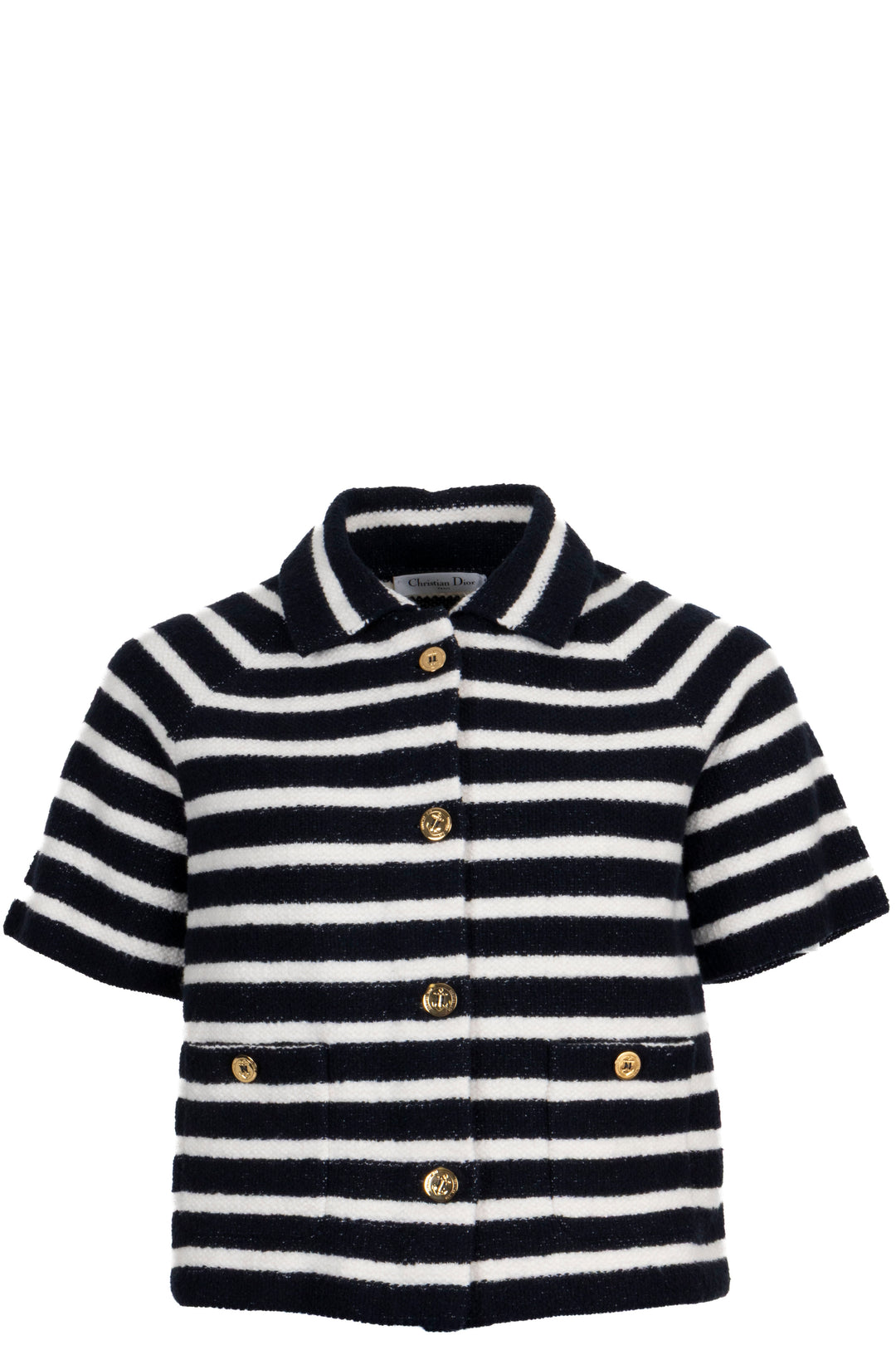 CHRISTIAN DIOR Marinière Short Sleeve Jacket Cotton Blue