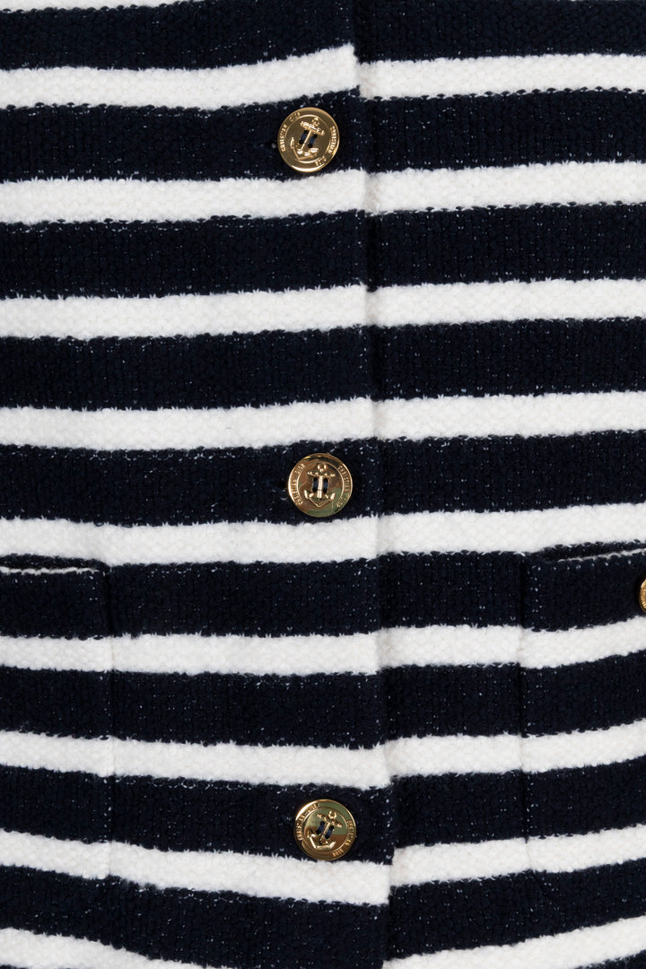 CHRISTIAN DIOR Marinière Short Sleeve Jacket Cotton Blue
